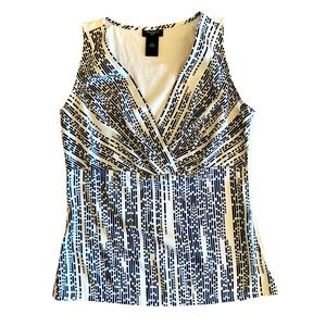 Ann Taylor Sleeveless Criss Cross V Neck Top